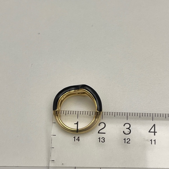 Missoma SQUIGGLE CURVE TWO TONE ENAMEL STACKING RING 18k gold plated women ring - Picture 8 of 9